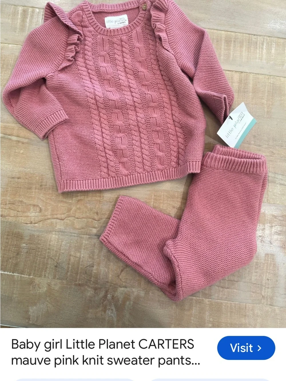 Carter's Rose Knit Sweater and Pants Set
